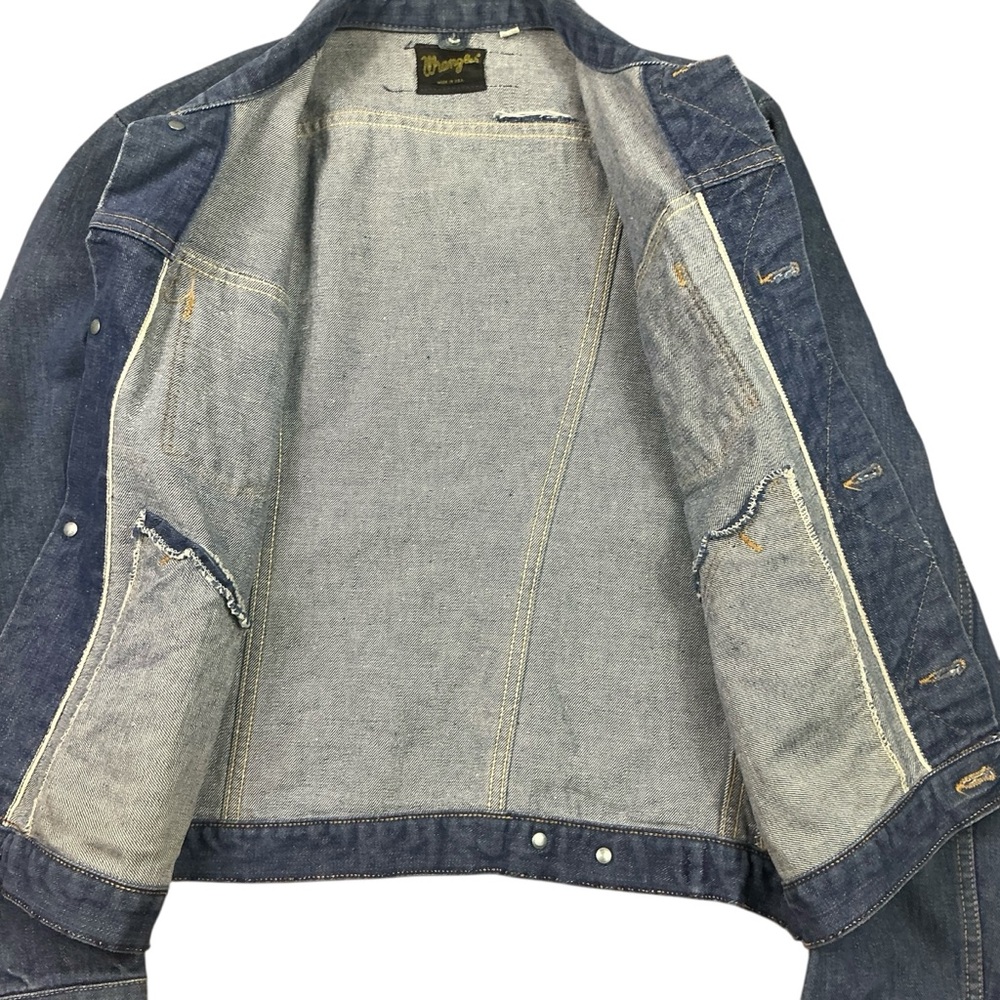 Vintage 60s Wrangler Selvedge button front denim jacket SZ Small USA made - Picture 10 of 10
